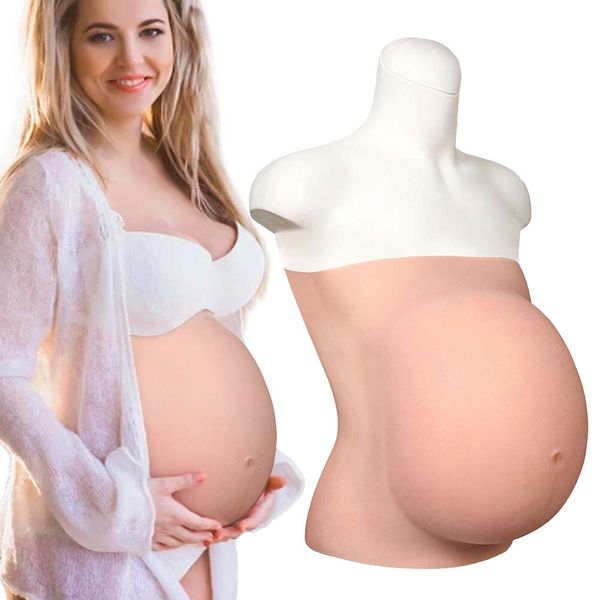 Disfraces de catsuit realista falso embarazo vientre bebé Bump silicona prótesis barriga crossdresser cosplay