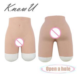 Trajes de catsuit transexual ano abierto pantalones de vagina falsa con tubo para orinar coño Penetrable travesti transgénero travestis