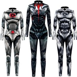 Catsuit kostuums superheld Victor Stone Cyborg jumpsuit Catsuit cosplay kostuums Halloween vrouwen mannen Unisex bodysuit fancy dress