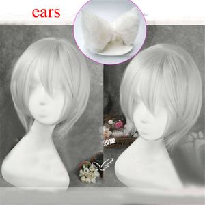 Costumes Catsuit Tomoe Himemashita / Kiss Costumes Cosplay Kamisama avec oreilles de renard hommes femmes cheveux + bonnet de perruque