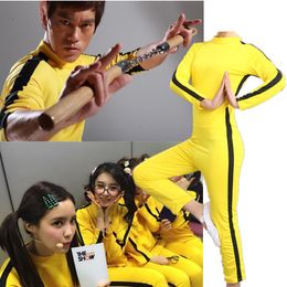 Catsuit Kostuums Unisex Volwassen Kinderen Bruce Lee Jeet Kune Do Chinese Kung Fu Jumpsuit Cosplay Kostuum Zentai Pak