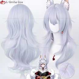 Catsuit Costumes Vtuber NIJISANJI EN Nina Kosaka Cosplay Mommy 68 cm de long violet clair résistant à la chaleur cheveux synthétiques Anime perruques + bonnet de perruque