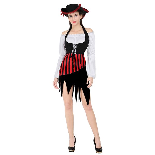 Disfraces Catsuit Disfraz de Pirata para Mujer Disfraces de Capitán Pirata de Halloween para Mujer Disfraces