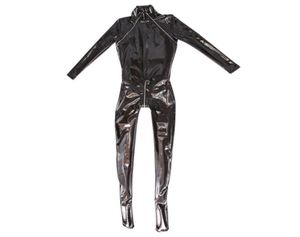 Catsuit CostumesFemmes Wetlook PVC Body Col Roulé et Double Fermeture À Glissière Oper Croth Collants Catsuit Latex Zentai Costume Sexy Fétiche Cl2110541