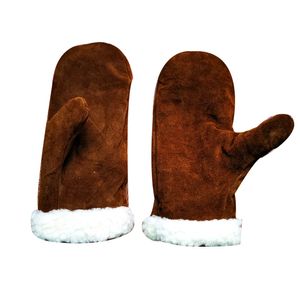 Protection des mains en cuir fendu de bétail en peluche isolation de neige chaude travail de stockage à froid en hiver gants de coton de fret extérieur
