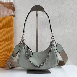 Catwalk – sac à bandoulière 3 en 1 en cuir et Nylon, sous les bras, matériel rétro, décoration de chaîne, nouvelle mode pour dames, sac à bandoulière diagonale assorti