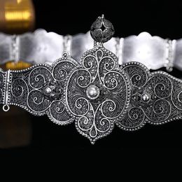Kaukasische etnische metalen riem verstelbare lengte dames bruiloft decoratieve sieraden taille ketting 240110