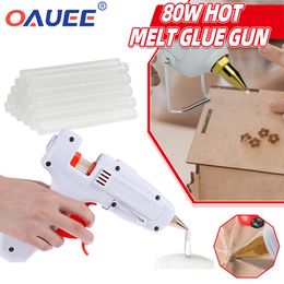 Pistolet à calfeutrer 80W Pistolet à colle fondue avec 11 * 200MM Bâton de colle DIY Mini Guns Adhésif Bâton Pistolet à colle Outils pour la maison Chaleur Outil 230712