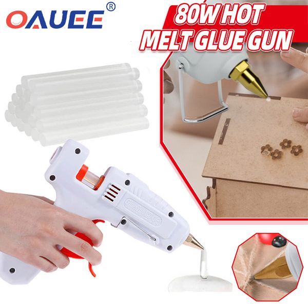 Pistolet à calfeutrer 80W Pistolet à colle fondue avec 11 * 200MM Bâton de colle DIY Mini Guns Adhésif Bâton Pistolet à colle Outils pour la maison Chaleur Outil 230712