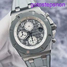 Cause de bracelet AP Cause Royal Oak Série offshore 26470io Mentille Grey Ceramic Ring Titanium Metal Calendar Timing 42mm Automatic Mechanical Watch