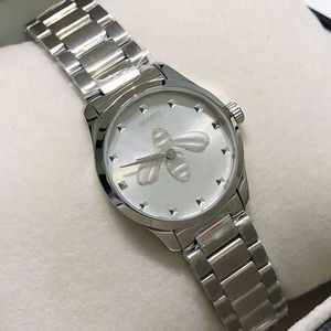 Causal Fashion Ladies Watch 28mm Silver Bee Cuarzo Relojes de mujer montre de luxe Diseñador Relojes de pulsera de lujo Reloj femenino Cat orologio
