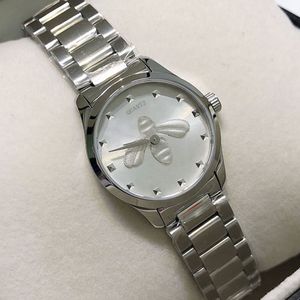 Causale mode dames kijken 28 mm zilveren bijen kwarts vrouwen kijken naar montre de luxe designer luxe polshorloges vrouwelijke klok kat orologio