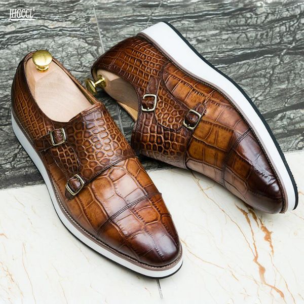 Mocassin causal authentique vache news chaussures hommes s appartements crocodile motif brevet cuir slip on formel hommes flotte un plat