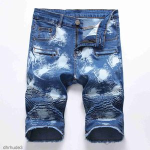 Men de causalité en détresse en déchirure short en jean jeans skinny slim fit stretch hop streetwear 6820 ydw9