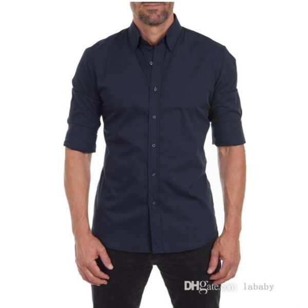 Polo décontracté pour hommes, mode fermeture éclair cachée faux bouton Oxford coton élastique chemises à manches longues haut tenues grande taille XS-3XL vêtements