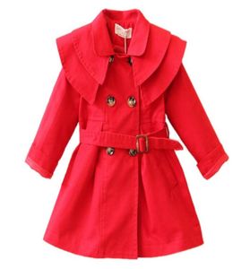 Causale nieuwe babymeisje trench jas European vaste katoenen trench jas voor 16 jaar meisjes kinderen kinderen bovenkleding jas kleding 7617045