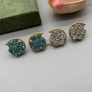 Bijoux Cristal Diamant Boucles D'oreilles Goujons Femmes Mode Boucle D'oreille En Strass Avec Boîte-Cadeau Paquet