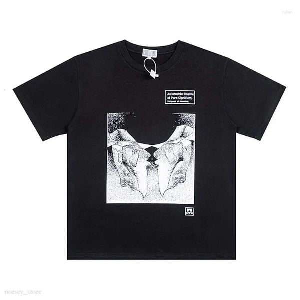 Cav Empt Men's T-shirts 2024 Nouveau manche courte Men Femme Résumé Modèle Impression d'été décontracté O-Neck Coton Black surdimensionné C.E T-shirt 311