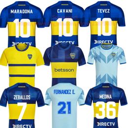 CAVANI Boca Juniors Retro Soccer Jerseys 23 24 TEVEZ ZEBALLOS MEDINA Maillot de football Home Away MARADONA BARCO Hommes Kit de football pour enfants