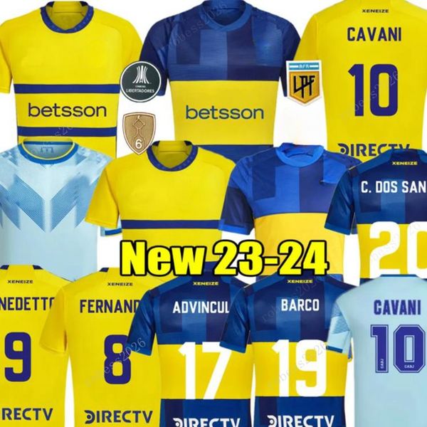 CAVANI Boca Juniors Soccer Jerseys 2023 2024 MARADONA BENEDETTO MARCOS ROJO CARLITOS DE ROSSI TEVEZ SAIO BARCO JANSON MEDINA Maillot de football pour enfants 23 24