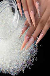 Perles de caviar cristal minuscules strass pour décoration d'art d'ongle boules de verre micro perle bricolage manucure accessoires de charme décorations 3563416