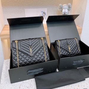 Caviar Designer Tassen Dames Handtassen Portemonnees Envelop Crossbody Classic Letter Chain Bakken Gouden hardware met doos