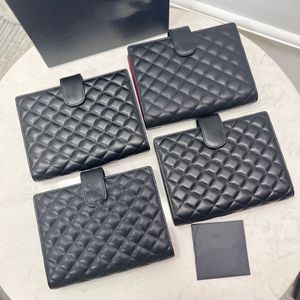 Caviar Leather CC Notebook Titular de la tarjeta de crédito Estuche con caja Grande Pequeña Agenda Carta de presentación Cartera Diseñador Mujer B Impermeable Reunión de trabajo Notas Calendario