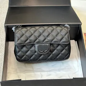 Caviar Leather Femmes Designer Sac à bandoulière Diamond Diamant Chidted Classic Classic Black Hardware Matelasse Wallet Luxury Tote Cross Cross Body Handsbag 17/20 / 26cm