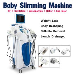 Cavitatie RF Body Slimming Machine Vacuüm Roller Massage RF Skin Skin Taster Cryo Fat Freezing Device CE goedgekeurd