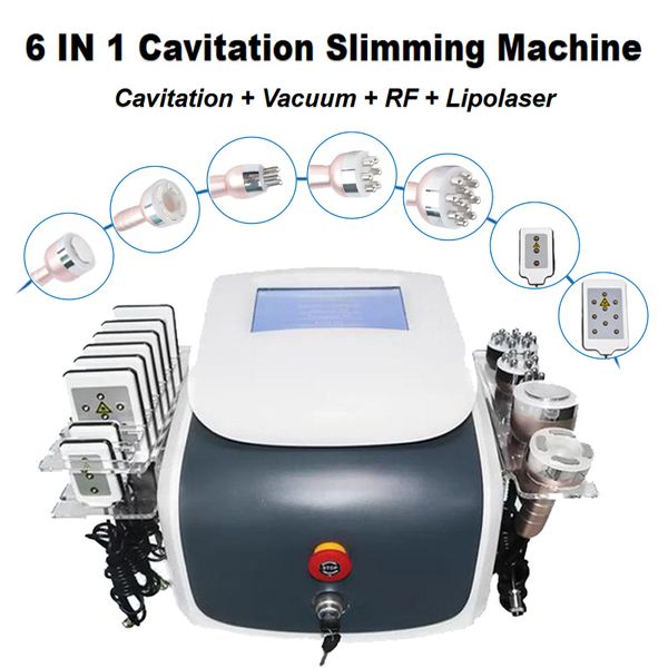 Livraison rapide Cavitation Minceur Lipo Laser Fat Loss Machine RF Face Rides Removal Portable 6 IN 1 Body Shape Beauty Equipment