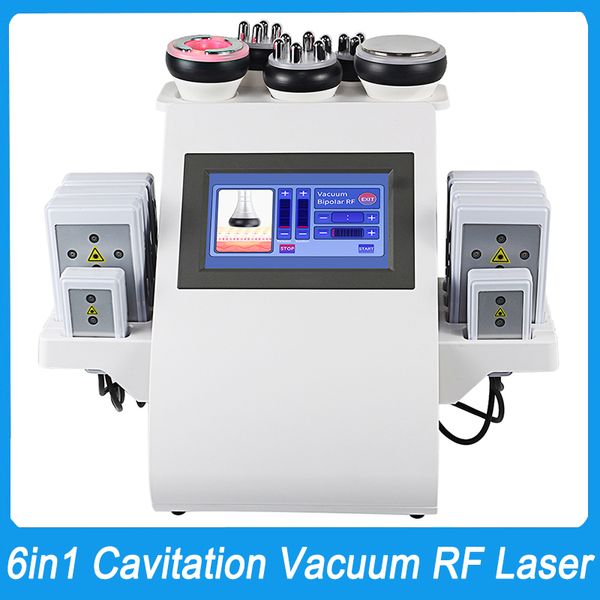 Cavitación Máquina de adelgazamiento Radiofrecuencia RF Estiramiento de la piel Estiramiento facial Modelado del cuerpo Esculpir Lipo Láser Quema de grasa Reducir peso Masaje de succión al vacío