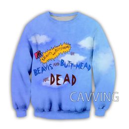 Cavving 3D gedrukt Beavis en Butthead Crewneck Sweatshirts Harajuku -stijlen Tops Sweatshirts met lange mouwen voor mannen/vrouwen H02