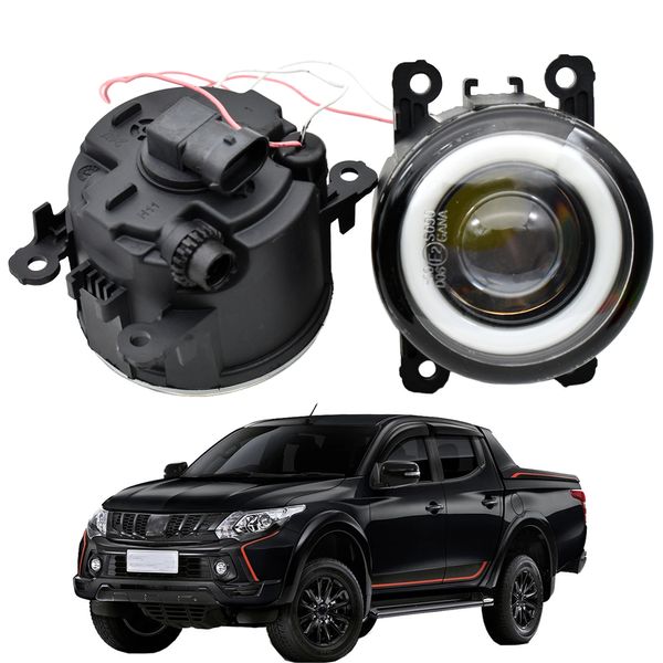 2 bombillas LED para coche, luz antiniebla delantera, Ojo de Ángel, DRL, circulación diurna, 12V, para Mitsubishi Triton ML MN 2006-2015