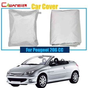 Cawanerl auto accessoire buiten UV Anti Rain Sun Snow Resistant Dust Proof Car Cover voor Peugeot 206 CC H220425