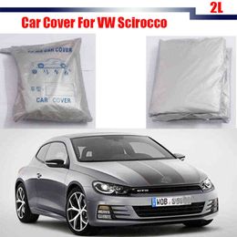 CAWANERL AUTO COVER ONDIER Anti-UV Regen Sneeuw Zon Resistent beschermerdeksel voor Volkswagen Scirocco H220425