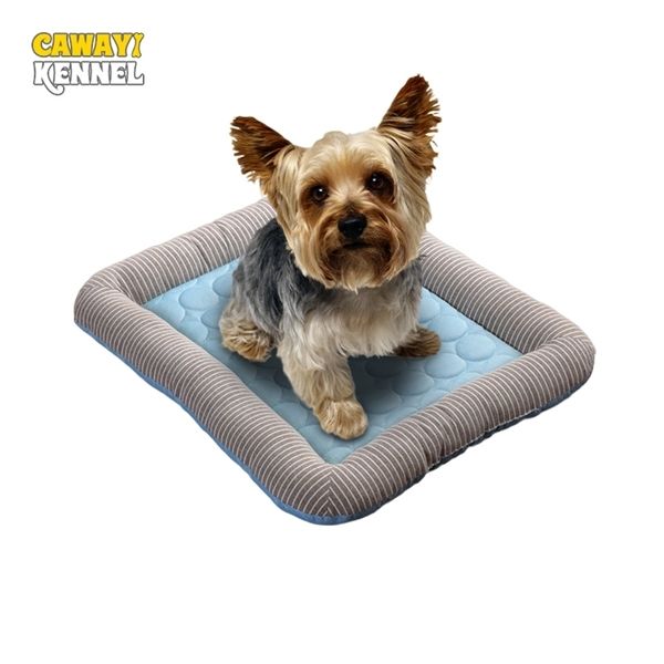 CAWAYI KENNEL Tapis de refroidissement pour chien Tapis de glace pour animaux de compagnie Matelas en peluche Tapis frais pour animaux de compagnie Lit Chat Été Garder au frais Tapis de refroidissement en soie glacée pour chiens 220523