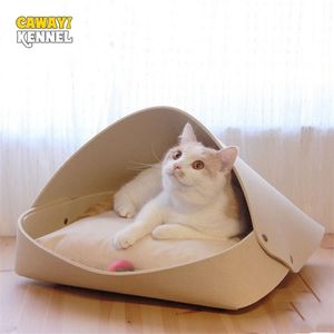 CAWAYI KENNEL Doux Pet House Chats Lit pour Chiens Chats Petits Animaux Produits Cama Perro Hondenmand Panier Chien Legowisko Dla Psa 210722