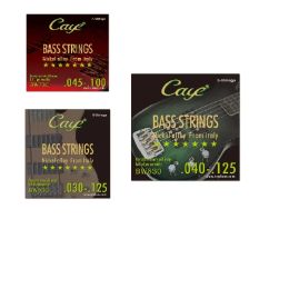 Caye 4/5/6pcs Strings elektrische baskastjes Zet zeshoekige stalen kern binnen draad roestvrijstalen stalen buitendraad bass gitaar snaar