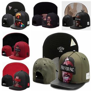 Cayler Sons Snapback Hats PRAY FOR BIGGIE PAC borde de cuero Famoso Bone gorras Hombres Hip Hop Cap Deporte Gorras de béisbol Moda mujer