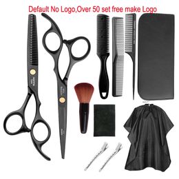 CB009 Logo privé ensemble de ciseaux de coiffeur professionnel ciseaux à cheveux ciseaux amincissants de coiffure peigne à cheveux pour utilisation d'accessoires de Salon