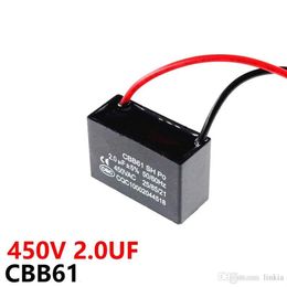 CBB61 450VAC 2UF Lüfterstartkondensator, Leitungslänge 10 cm mit Leitung 270Q