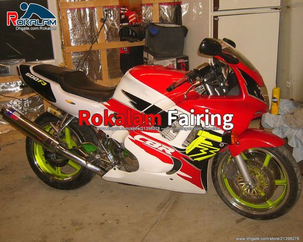 CBR600 F3 Sportbike Kit de carenados para Honda Cowling CBR600F3 95 96 1995 1996 CBRF3 Rojo Blanco Juego de carenado de motocicleta (moldeo por inyección)