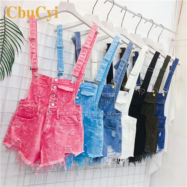 CBCUCYI Fashion Denim Combinaison Pour Femmes Combinaisons Jeu de denim Rompers Femme Playssuit Femmes Sangles Sangles Sangles Télés Rompeurs T200704