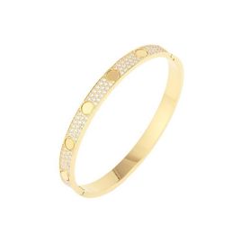 CC 5 Dames luxe armband gouden koppelarmband Dubbele rij diamanten luxe sieraden breedte verborgen inlegproces Hoge lichtbestendige armbanden ontwerper voor vrouwen