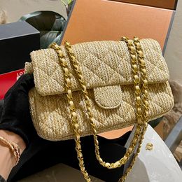 CC Bag Designer para mujer clásico CF bolso de hombro con solapa paja pequeña bola dorada CF bolso cruzado 22 bolso bolso cadena de perlas especie 22 mini bolso