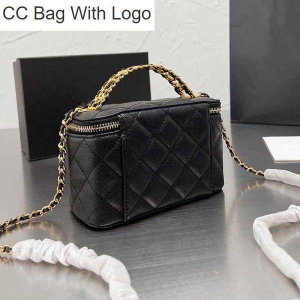 CC Bag Other Bags 2023SsCosmetic Case With Mirror Box Bags Cuir de veau matelassé Porte-monnaie en cuir véritable Vanity Purse Card Holder Purse Grande capacité Designer Outdoor Sacoc