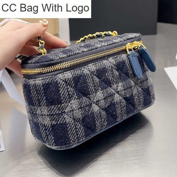 CC Bag Otros bolsos Diseñador Mujer Tweed Mini Vanity con bolso de cadena Francia París Marca de lujo Tronco acolchado Bolsos de hombro Estuche de maquillaje para dama Caja de cosméticos Cruzado