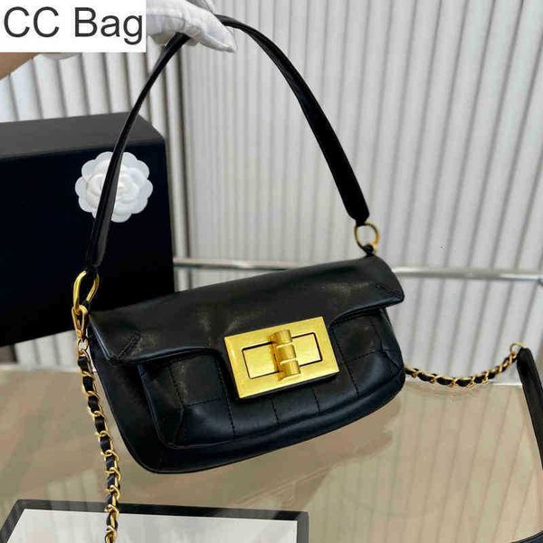 CC Bag Shopping Bags 22ss Womens Black / white Trend 2.55 Sac à bandoulière Top en cuir de veau Vintage Classic Check Quilted Designer Gold Hardware Chain