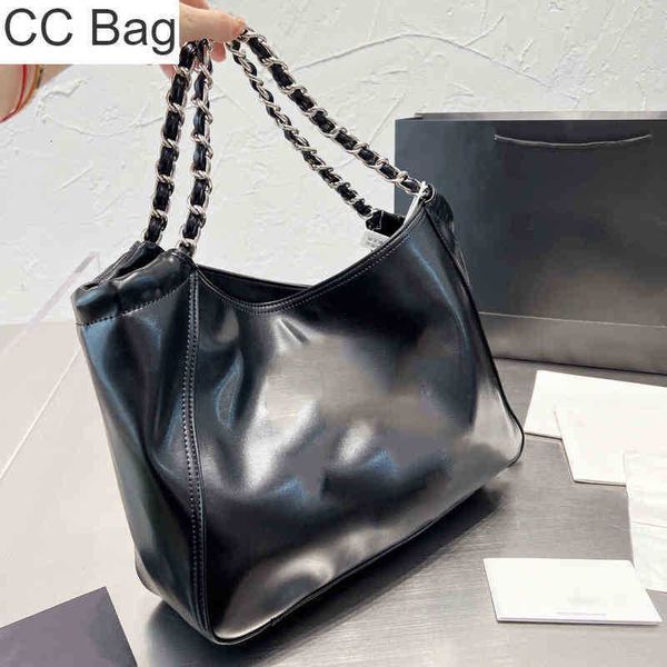 CC Bag Cabas Femme Cuir de Veau Matelassé Noir et Blanc Classique Chaîne Argent Voyage Extérieur Grande Capacité Épaule Designer Français Lux