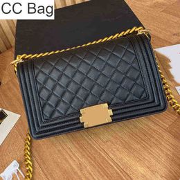 CC Sac Shopping Sacs Femmes Classique Garçons Filles Rabat Haute Qualité En Cuir D'agneau Matelassé Diamant Or Métal Matériel Chaîne Épaule Bandoulière Desig